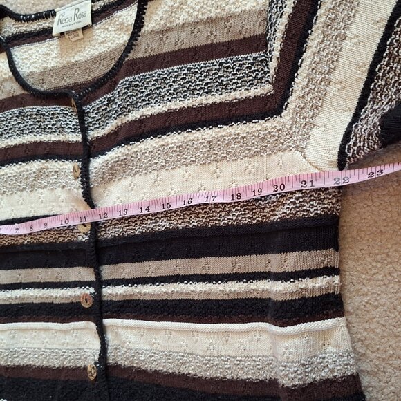 Vintage Striped Black and Cream Top - Picture 2 of 6